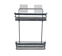 douceur d'intérieur, Serviteur de Douche 2 Paniers (26,4 x 10,5 x 35 cm) Filaire Premium Noir, Métal