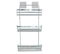 douceur d'intérieur, Serviteur de Douche 3 Paniers (26,4 x 10,5 x 49,5 cm) Filaire Premium Chrome, Métal