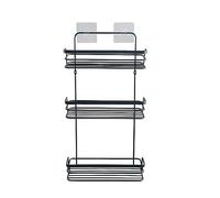 douceur d'intérieur, Serviteur de Douche 3 Paniers (26,4 x 10,5 x 49,5 cm) Filaire Premium Noir, Métal