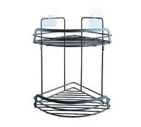 douceur d'intérieur, Serviteur de Douche d'angle (22.8 x 29.8 x 34 cm) Filaire Premium Noir, Métal