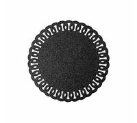 douceur d'intérieur, Set de Table (Diamètre 38 cm) Guirlande Noir, PVC Ajouré à Paillettes