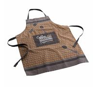 Douceur d'Intérieur, Tablier avec Poche (60 x 84 cm) Cappuccino Marron, Coton Imprimé