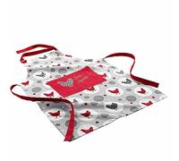 Douceur d'Intérieur, Tablier avec Poche (60 x 84 cm) Suzette Rouge, Coton Imprimé