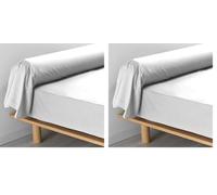 douceur d'intérieur, Taie de Traversin (85 x 185 cm) Percaline Blanc, Percale de Coton (Lot de 2)