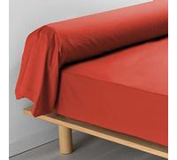 douceur d'intérieur, Taie de Traversin (85 x 185 cm) Percaline Terracotta, Percale de Coton