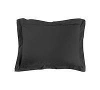 douceur d'intérieur, Taie d'Oreiller (50 x 70 cm) Lina Noir, 100% Coton