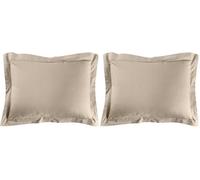 douceur d'intérieur, Taie d'oreiller (50 x 70 cm) Lina Sable, 100% Coton (Lot de 2)