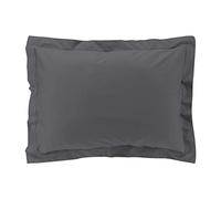douceur d'intérieur, Taie d'Oreiller (50 x 70 cm) Percaline Anthracite, Percale de Coton