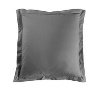 douceur d'intérieur, Taie d'Oreiller (63 x 63 cm) Lina Anthracite, 100% Coton
