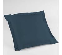 Douceur d'Intérieur Taie d'oreiller Lina 63x63cm volant plat point bourdon 100% coton Bleu nuit