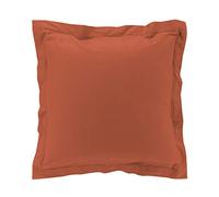 Douceur d'Intérieur Taie d'oreiller Percaline – Percale de coton 78 fils 63×63 cm Terracotta