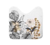 Douceur d'Intérieur – Tapis contour WC Kelly – Microfibre imprimée – 45 x 45 cm – Blanc