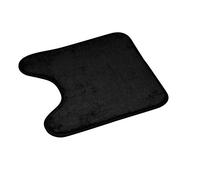 douceur d'intérieur, Tapis Contour WC (45 x 45 cm) Vitamine Sdb Noir, Microfibre Unie