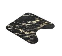 Tapis Contour WC Imprimé ""Aquamarbre"" 45cm Noir & Or