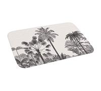 Tapis de Bain Imprimé "Cocoty" 45x75cm Noir & Blanc Blanc G