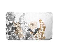 Douceur d'Intérieur, Tapis de Bain (45 x 75 cm) Kelly Blanc, Microfibre Imprimée