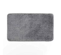 Douceur d'Intérieur, Tapis de Bain (45 x 75 cm) Metropolis Gris, Microfibre Finition Fil Métallisé