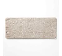 Douceur d'Intérieur, Tapis de Bain (50 x 120 cm) Ricochet Taupe, Microfibre Unie Relief