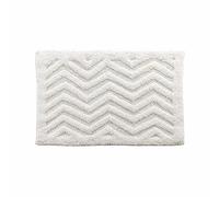 Douceur d'Intérieur, Tapis de Bain (50 x 80 cm) Angelis Blanc, Coton Jacquard Tufté