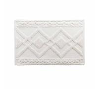 Douceur d'Intérieur – Tapis de bain Gladis – Coton jacquard tufté – 50 x 80 cm Blanc