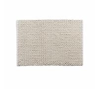 Douceur d'Intérieur, Tapis de Bain (50 x 80 cm) Isalis Blanc, Polycoton Jacquard