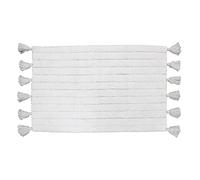 Douceur d'Intérieur, Tapis de Bain (50 x 80 cm) Minatis Blanc/Blanc, Coton Jacquard Tufté