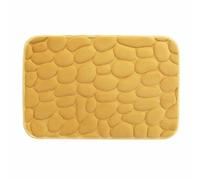 Douceur d'Intérieur, Tapis de Bain (50 x 80 cm) Ricochet Ocre, Microfibre Unie Relief