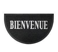 Tapis d'Entrée Demi-Lune Maison 45x75cm Noir & Gris Noir G
