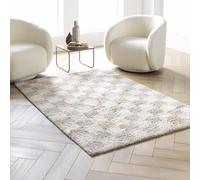 Douceur d'Intérieur, Tapis Rectangle (120 x 170 cm) Damero Beige, Shaggy