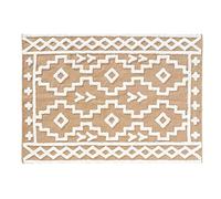 Douceur d'Intérieur - Tapis rectangle Medine - Jute et coton, motif ethnique - Beige 120x170 cm