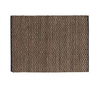 Douceur d'intérieur, Tapis Rectangle (120 x 170 cm) Zigzag Noir, Jute Uni & Polycoton