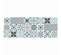 douceur d'intérieur, Tapis Rectangle (45 x 120 cm) Salou Bleu, Mousse Imprimée