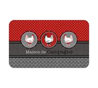 Tapis de Cuisine Imprimé "Auberge" 45x75cm Rouge Rouge G