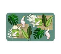 Douceur d'Intérieur Tapis rectangle Cacatoes 45 x 75 cm Mousse imprimée Vert