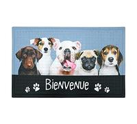 Douceur d'Intérieur, Tapis Rectangle (45 x 75 cm) Carlito Noir, Relief Imprimé