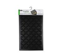 douceur d'intérieur, Tapis Rectangle (45 x 75 cm) Emilio Noir, Relief Caoutchouc