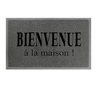 Douceur d'Intérieur Tapis rectangle Maison 45 x 75 cm Gris/Noir PVC