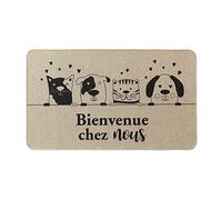 Tapis rectangulaire tissé - L 75 x 45 cm - Zamis Beige