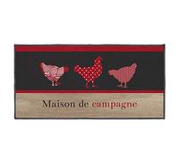 tapis deco rectangle 57 x 115 cm imprime maison de campagne Douceur d'Intérieur Imprimé G