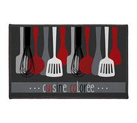 Douceur d'Intérieur, Tapis Rectangle (50 x 80 cm) Cuisinette Rouge, Imprimé