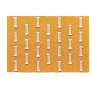 Douceur d'Intérieur, Tapis Rectangle (50 x 80 cm) Juline Jaune, Coton Tissé Uni et Fils Coupés