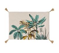 Douceur d'Intérieur, Tapis Rectangle (60 x 90 cm) Balinesia Vert, Polycoton Imprimé