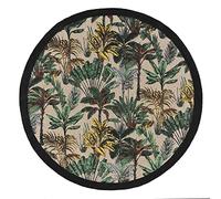 Douceur d'Intérieur Tapis rond Balinesia Ø 120 cm Polycoton imprimé Vert