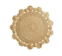 Douceur d'Intérieur, Tapis Rond (Diamètre 120 cm) Cordou Marron, Jute Ajoure