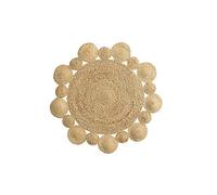 Douceur d'Intérieur, Tapis Rond (Diamètre 90 cm) Cordou Marron, Jute Ajoure