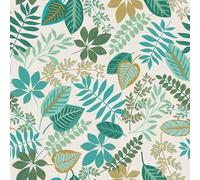 Douceur d'Intérieur, Tissu Enduit (RLX 1,40mx20m) Caroline Bleu, Coton/Polyester Imprimé