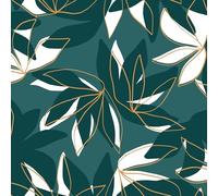 Douceur d'Intérieur, Tissu Enduit (RLX 1,40mx20m) Elsa Vert, Coton & Polyester Imprimé