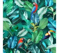 Douceur d'Intérieur, Tissu Enduit (RLX 1,40mx20m) Maeva Bleu, Coton & Polyester Imprimé