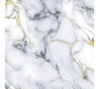 Douceur d'Intérieur Toile cirée au mètre - Largeur 140 cm - Marbre métallisé - Gris