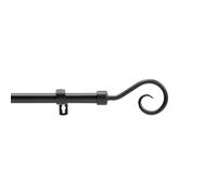 Douceur d'Intérieur, Tringe Extensible en Kit Complet (120 < 210 cm) Arabesque Noir, Peint